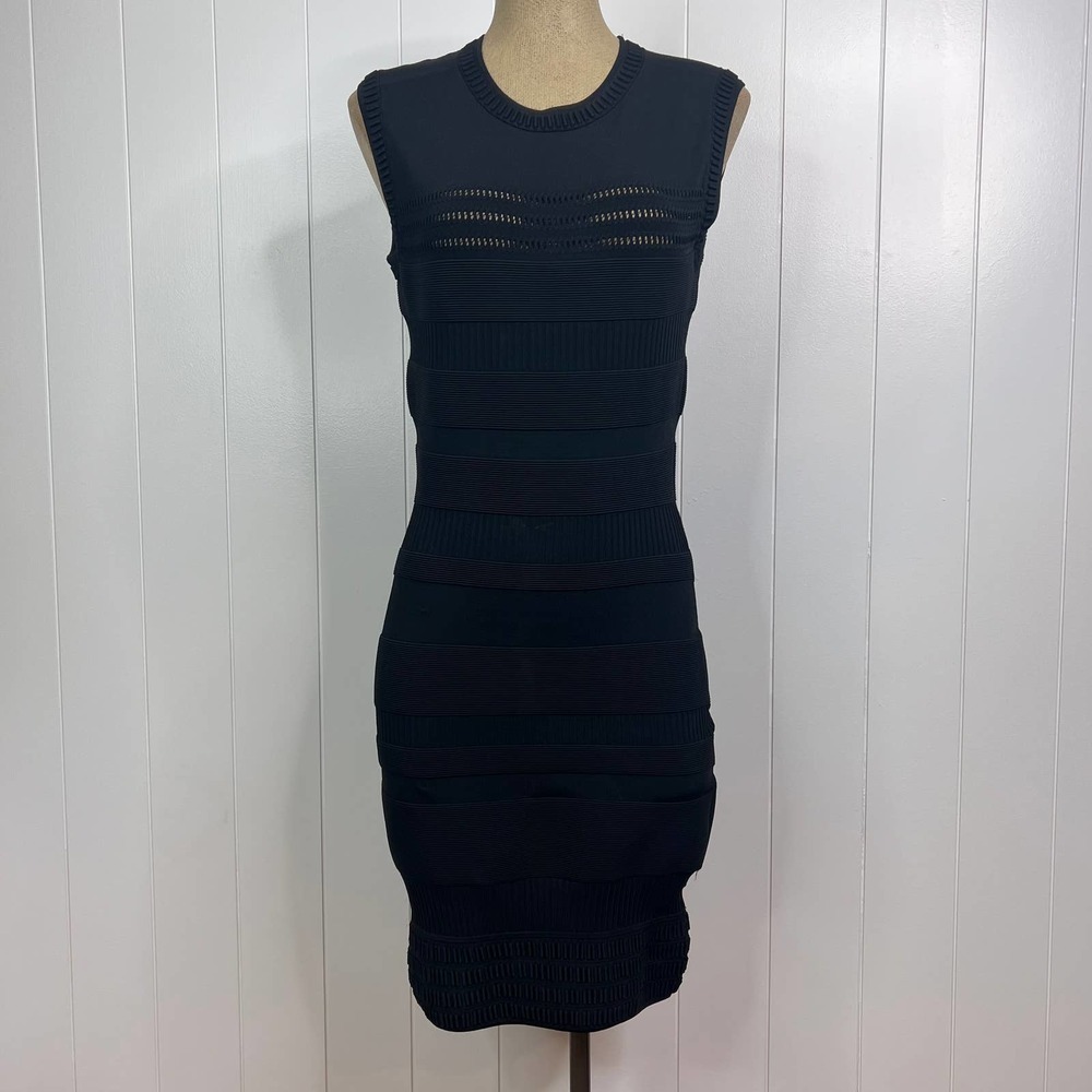 Yigal Azrouel Black Knit Crew Neck Dress SZ‎ L